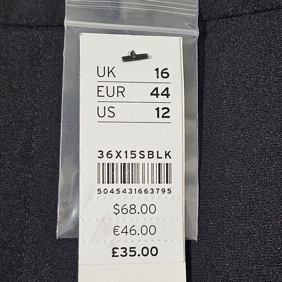 Topshop Womens Black Trousers High Waist Rise Pleated Tailored Fit Size 12 US - Picture 7 of 12